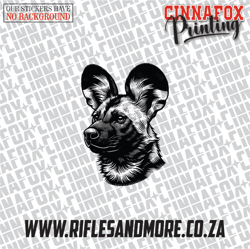 African Wild Dog Head #6 Vinyl Decal Sticker