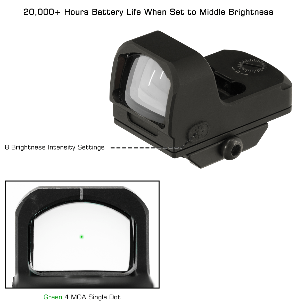 UTG® OP3 Micro, Green 4 MOA Single Dot, for DOCTER®
