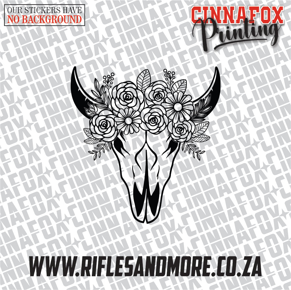 A - Cow Skull #10 Vinyl Decal Sticker