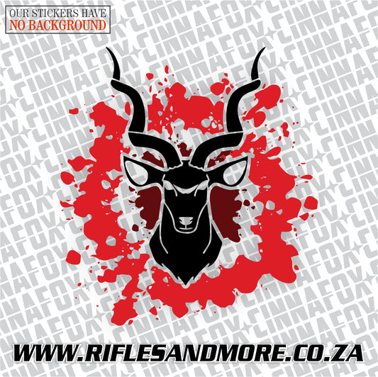 Kudu Head Splatter Vinyl Decal Sticker