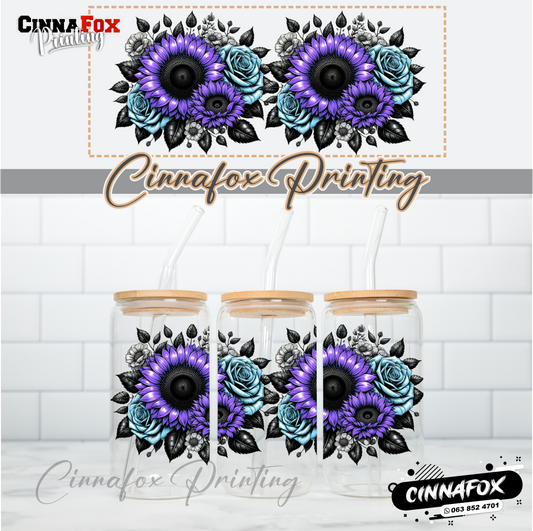 Badass Floral 01 - Glass Can Cup