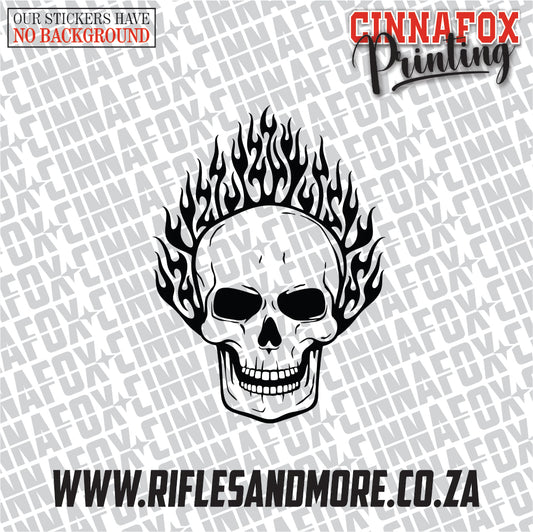 Burning Human Skull #1 Vinyl Decal Sticker