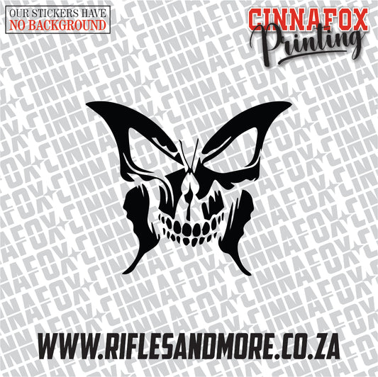 Butterfly Skull Vinyl Decal Sticker