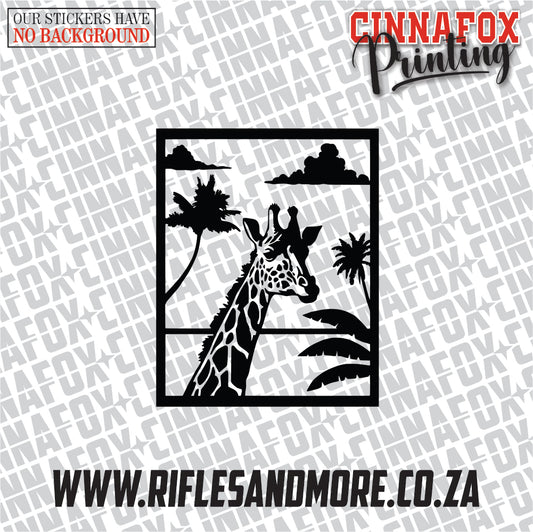 Giraffe Frame Vinyl Decal Sticker