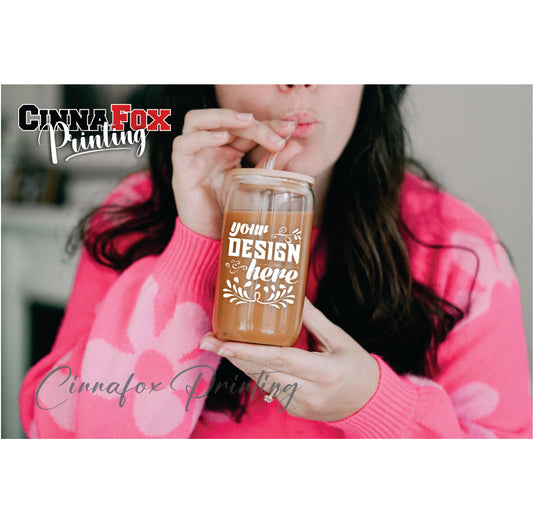 Your own Custom Design  - Glass Can Cup
